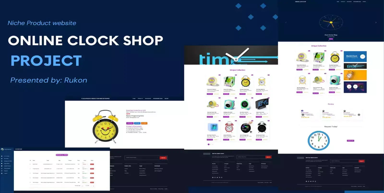 Niche Product website - Online Clock Shop